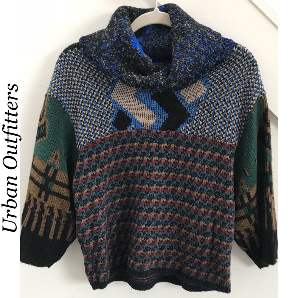 Urban Outfitters Multicolor Cowl Neck Sweater